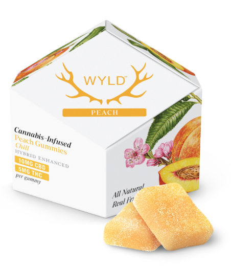 Wyld Cannabis Infused Gummies | 10mg CBD 5mg THC| Peach (Hybrid)